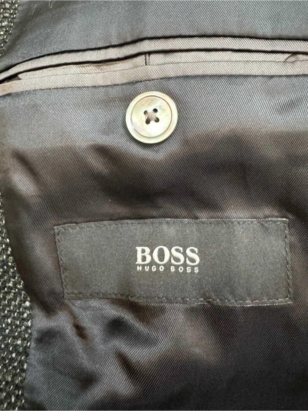 Hugo Boss Dark Charcoal Textured Unlined Sport Coat